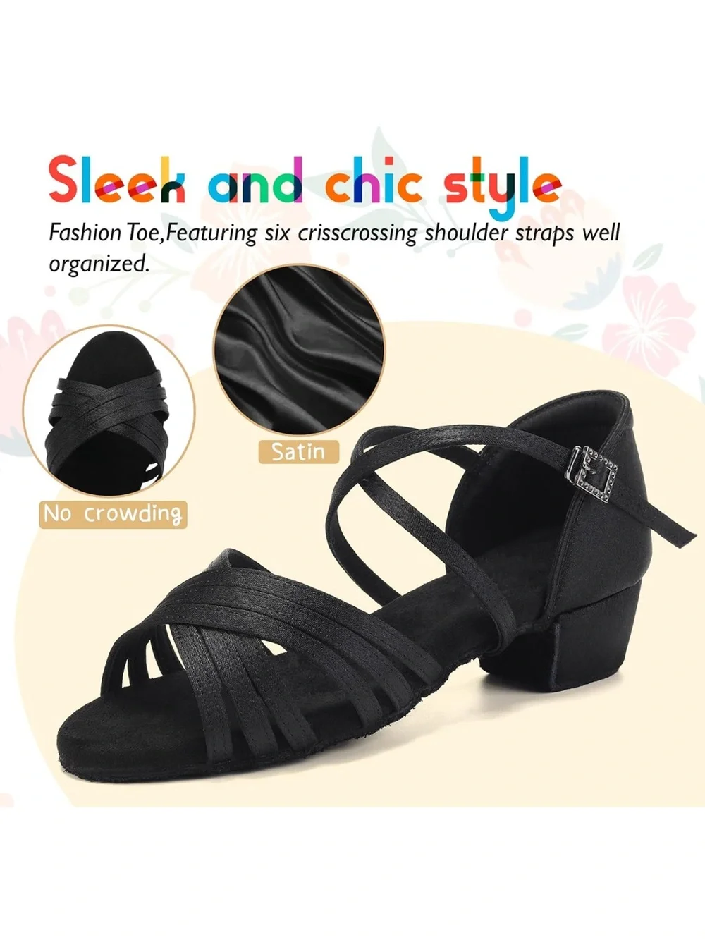 SWDZM Girls Satin Dance Shoes 4.5. 2909-1